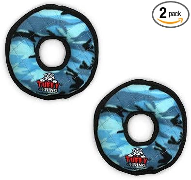 TUFFY® : 2 Pack Ring Dog Toy: Ultra Durable Plush Toy with Multiple Layers & Reinforced Seams, Washable and Floats, Original Construction