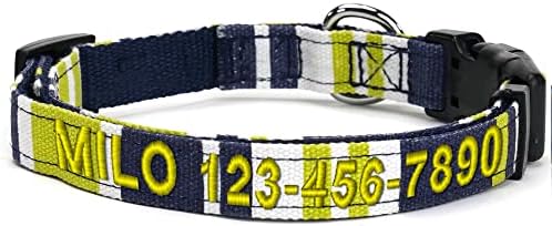 Pawtitas Personalized Dog Collar Medium Dog Collar Embroider Name Phone Number Puppy Collar Adjustable Customized Collar for Medium Dogs Breeds Multicolor Dog Collar