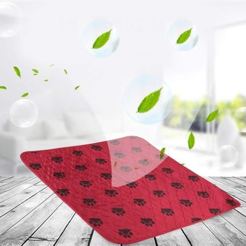 Reusable Dog Pee Pads, Reusable Puppy Pads Washable Pee Pads for Dogs Waterproof Training Pads for Dogs, Dog Pee Pad Urine Mat for Pet Dogs Cats(80*90cm-Red)