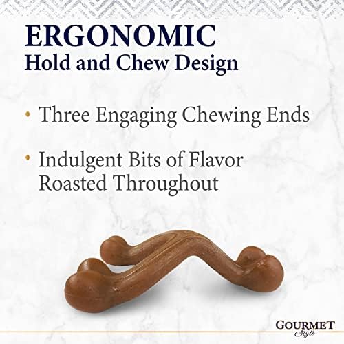 Nylabone Strong Chew Gourmet Style Wishbone Dog Chew Toy, Bacon Flavor