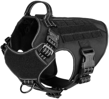 ICEFANG Tactical Dog Harness for Medium Dogs,Reflective No Pull Dog Vest