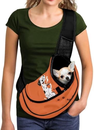 COEQINE Small Dog Crossbody Sling Walking Bag Pet Carrier for Small Pets