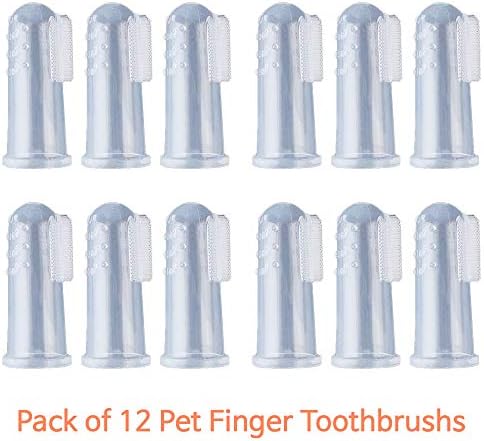 Dog Fingerbrush Toothbrush – Cat & Dog Finger Toothbrush -Set of 12 Oral Care Handle Toothbrushes for All Pets,Transparent,One size fits all