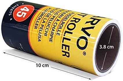 ARVO Lint Roller, Lint Remover, 3 pack/135 Sheets -45 Sheets per Roll, 1 Handle with 3 Rolls, Removes Dust, Dirt, Dandruff, Pet Hair from Clothes, Furniture and Carpet, Easy to Tear.