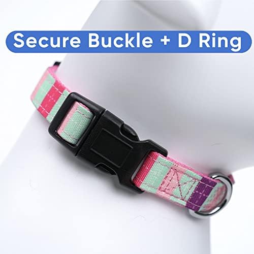 Pawtitas Pet Soft Adjustable Solid Color Puppy Collar Dog Multicolor Personalized Customizable Embroidered Customize w Name & Phone Number Teal Pink Purple Extra Small Customized X-Small (Pack of 1)