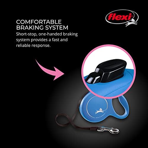 Flexi CL30T8.250.BL New Classic Tape Retractable Leash, Blue, Large/26'