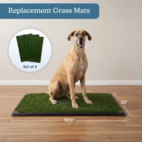 PETMAKER Artificial Grass Pee Pads for Dogs, 3 Pack, 50.5” x 33”