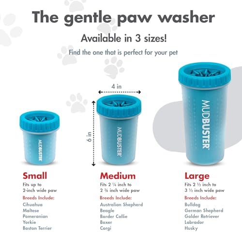 Dexas MudBuster Portable Dog Paw Cleaner, Medium, Blue - Premium Quality Pet Supplies and Accessories