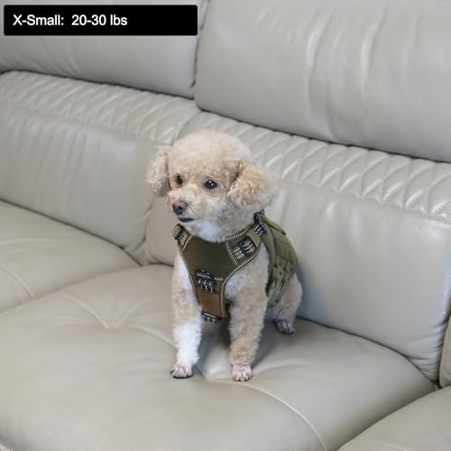 ICEFANG No Pull Tactical Dog Harness for X-Small Dogs,Adjustable Dog Vest