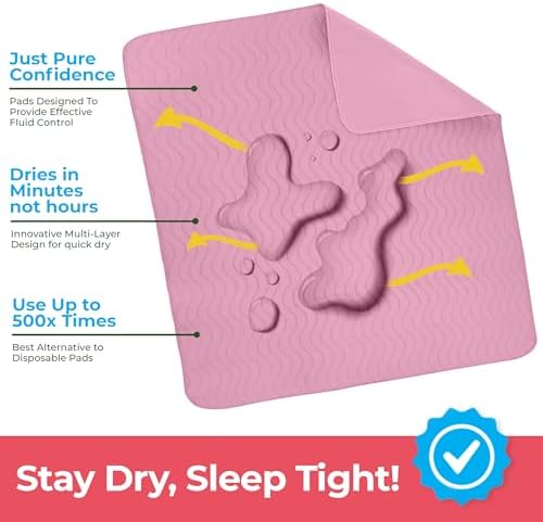 4 Pack Waterproof Reusable Heavy Absorbency Incontinence Bed Pads 34"x36"