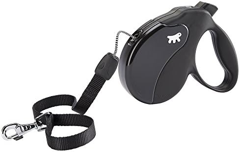 Ferplast Retractable Dog Lead Extendable Dog Leash Amigo Cord M, Retractable Cord, 5 m, max 25 kg, Black