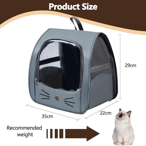 Cat Backpack Carrier, Dog Carrier Backpack for Hiking, Travelling, Camping, Portable Pet Backpack, Ideal for Small Animals & Puppies(Grey)