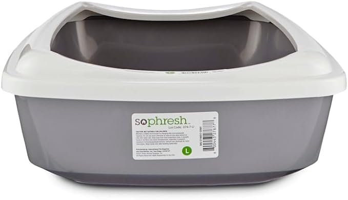 So Phresh by Petco Open Cat Litter Box Grey Large 19.5" L X 14.8" W X 4.3" H