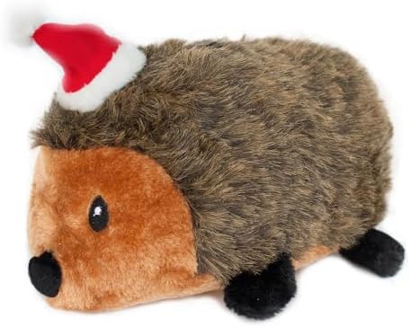 Zippy Paws - Holiday Hedgehog Plush Squeaky Dog Toy, Christmas Pet Gift - X-Large