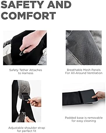 Outward Hound PupPak Sling Dog Carrier, Grey – Hands-Free Sling for Small Pets up to 15 lbs, Adjustable Strap, Mesh Ventilation, Zippered Pocket, Drawstring Fit – Ideal for Travel & Adventures