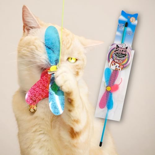 猫壱 NECOICHI Crinkly Critters Cat Feather Teaser Interactive Wand Toy No.1 Selling Cat Toy in Japan