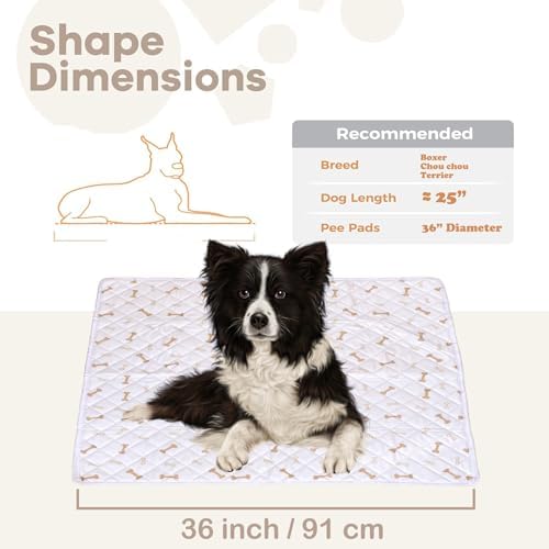 Meow&Woof Reusable Puppy Pads - Washable Pee Pads for Dogs 100% Waterproof Square Playpen Mat, Super Absorbent and Durable Reusable Pee Pads for Dogs 36 Inch 1 Pack