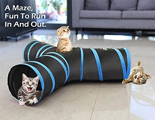 Pawaboo Cat Tunnel, Cat Tunnels for Indoor Cats, 3-Way Foldable Cats Tube