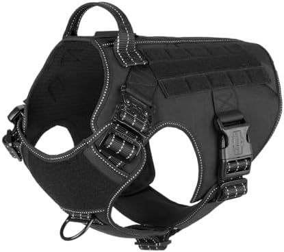 ICEFANG Tactical Dog Harness,for X-Large Dogs,Reflective No Pull Dog Vest