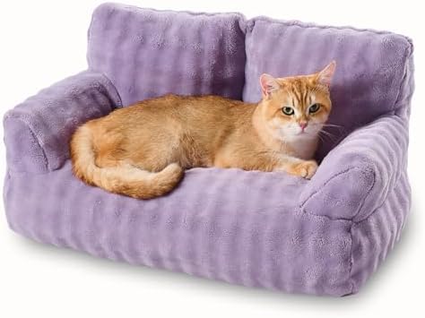 Cat Couch Bed, Cute Pet Sofa for Indoor Cats, 26"x15", Dusty Purple