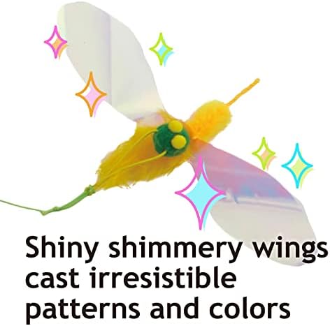 NECOICHI Crinkly Critters Bouncy Bee Adjustable Cat Wand No.1 Selling Cat Toy in Japan