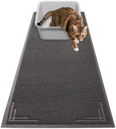 Long Litter Mat Runner 2'x6' - Trap Dirt, Mud and Cat Litter - Premium Waterproof PVC Mesh, Non Slip Rubber Runner for Pets, Entry, Mudroom, Garage, Laundry, RV, Camper - Litter Mat XL (Grey Modern)