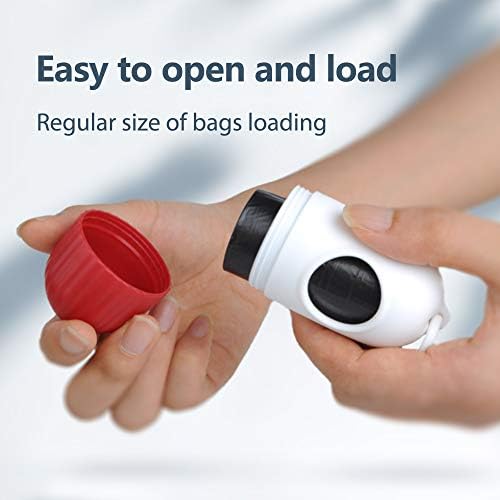 Fida Retractable Dog Leash with Dispenser and Poop Bags, 16 ft, Red