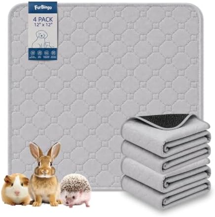 Guinea Pig Cage Liner, Washable Pee Pads, Light Grey 4 Pack