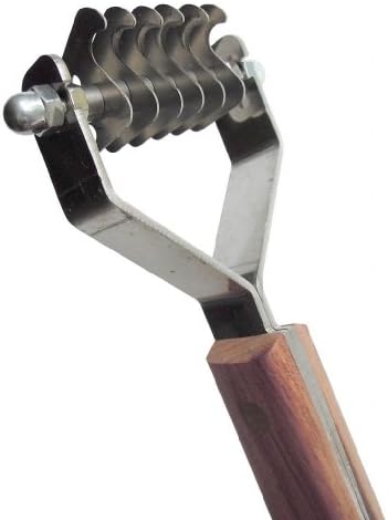 Mars Coat King Original Dematting Undercoat Grooming Rake Stripper Tool For Dogs And Cats, Stainless Steel with Wooden Handle, Made In Germany, 6-Blade