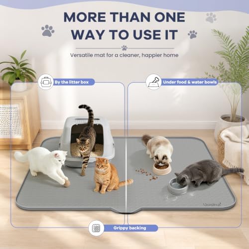 Cat Litter Mat, XL 47 x 37 in Extra Large Silicone Litter Box Mat