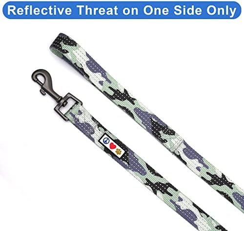 Pawtitas Camo Grey Dog Leash 6 ft XS/S Reflective Durable Lightweight Dog Lead for Small Dogs and Puppies