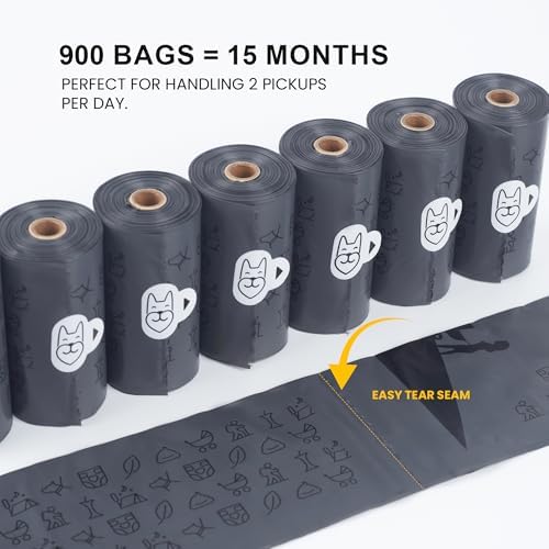 SVD.PET Dog Poop Bags Rolls with Hands-free Waste Bag Holder, 900 Bags