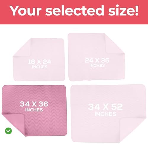 4 Pack Waterproof Reusable Heavy Absorbency Incontinence Bed Pads 34"x36"