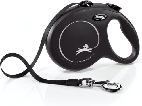 FLEXI® Classic Tape Retractable Dog Leash, Black, Large - 16 Feet (Tape) (Pack of 12)