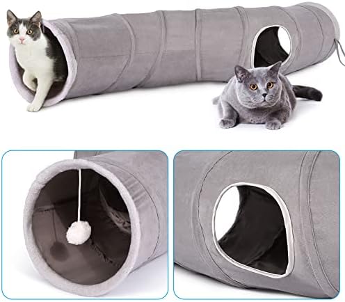 Ownpets S-Shape Cat Tunnel Toy 48"L x 10"D, for Cats, Puppies & Small Pets