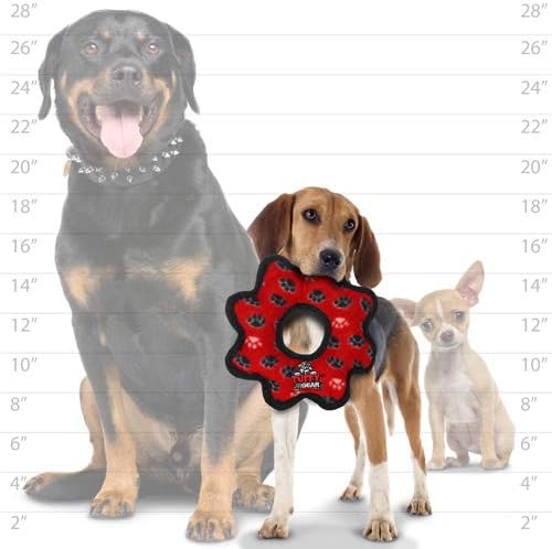 TUFFY® : Gear Ring Dog Toy: Ultra Durable Plush Toy with Multiple Layers & Reinforced Seams, Washable and Floats, Original Construction