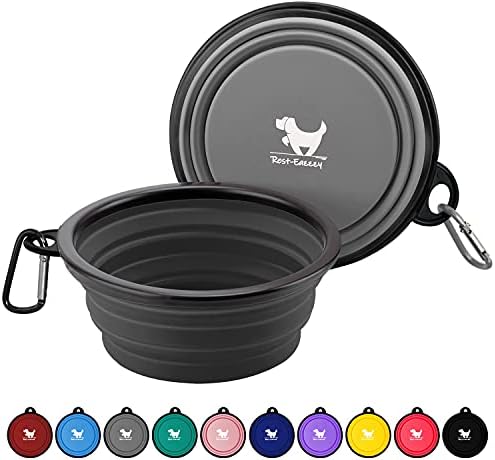 Rest-Eazzzy Collapsible Dog Bowls, 2 Pack Sturdy Portable Dog Water Bowls