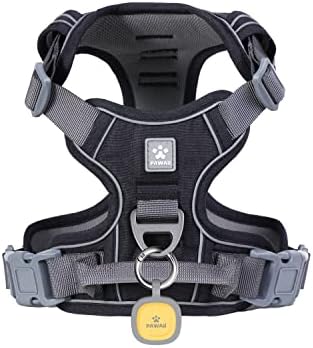 Pawaii Dog Harness with Pet ID Tag, No Choke Dog Harness, Adjustable Soft Padded Pet Vest with Easy Control Handle