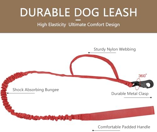 DAGANXI Tactical Dog Collar, Adjustable Military Training Nylon Dog Collar with Control Handle and Heavy Metal Buckle for Medium and Large Dogs, with Patches and Airtags Case (Red-Set, M)