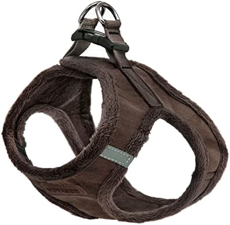 Voyager Step-in Plush Dog Harness – Soft Plush, Step in Vest Harness for Small and Medium Dogs by Best Pet Supplies - Chocolate Suede, XL (Chest: 20.5-23") (Pack of 2)