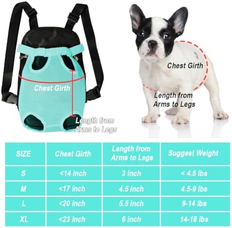 FEimaX Dog Carrier Backpack Pet Legs Out Front Cat Travel Bag, Adjustable Puppy Backpacks Carriers Hands-Free for Small Medium Dogs Cats Hiking Traveling Camping Daily Walking
