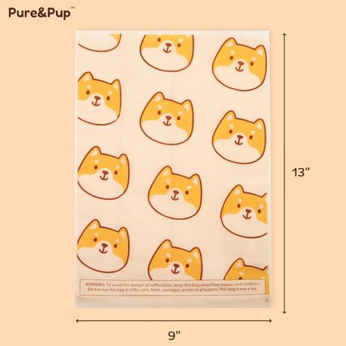Pure & Pup 100% Certified Home Compostable Dog Poop Bags - Plant Based Corn Starch - Cute Poop Bags - 18 Dog Poop Bags Rolls - Extra Strong & Leak Proof - ASTM D6400 & EN 13432 Compliant - 270 Count