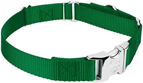 Country Brook Petz - Martingale Dog Collar - Heavy Duty Nylon Adjustable Martingale Dog Collar with Metal Buckle for Small Medium Large Breeds 30+ Color Options (5/8 Inch Extra Small, Christmas Green)