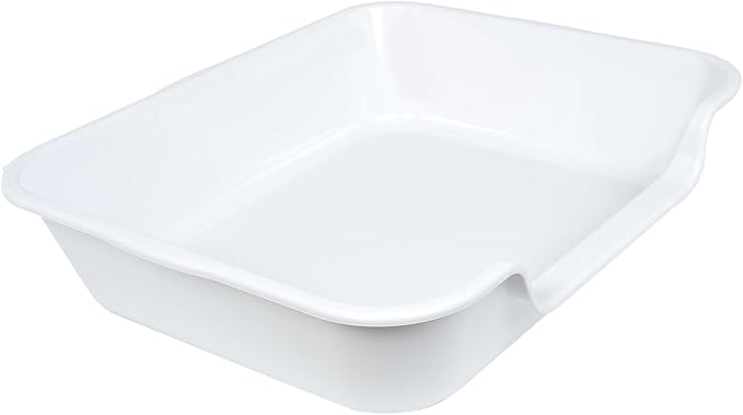 2 Pack of Extra Large Cat Litter Box (ABS Material), Low Entry Senior Litter Pen for Geriatric Kitty Big Cats, Jumbo Pet Safe Litter Boxes Tray for Indoor Pets Potty (White, 24" L x 20" W)