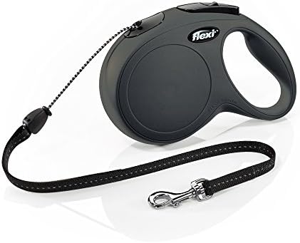 FLEXI New Classic Retractable Dog Leash (Cord), 26 ft, Medium, Black