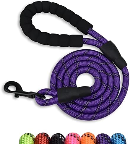 6FT Reflective Dog Leash with Padded Handle for All Dog Sizes.Purple