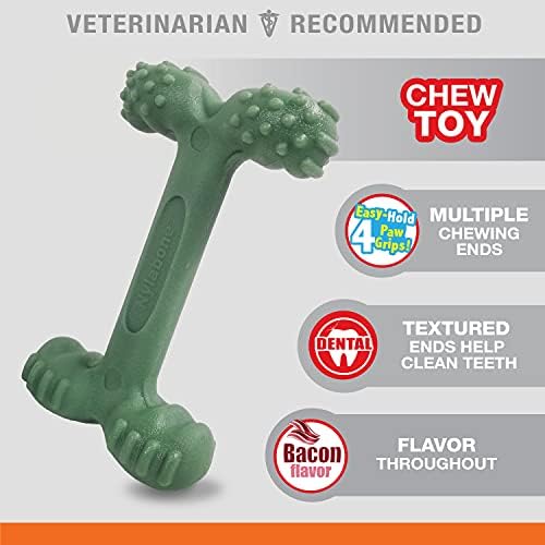 Nylabone Power Chew Easy Hold Bone Dog Chew Toy, Bacon Flavor, Large