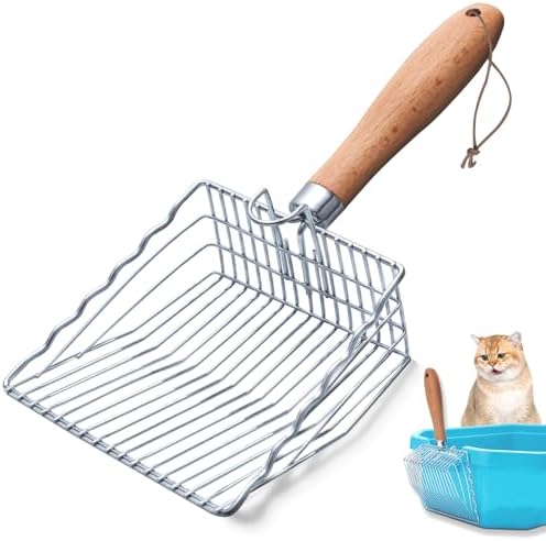 Metal Cat Litter Scoop, Heavy Duty Kitty Litter Sifter Scooper, Short