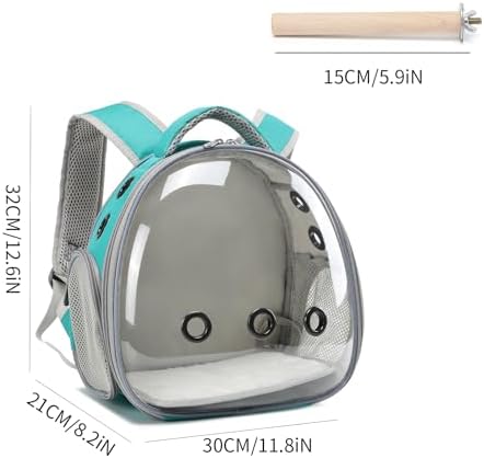 Portable Travel pet Backpack Carrier Hamster Bag Guinea Pig Bird Small Dog cat Turtle Carrier Rabbit Cage Squirrel Bearded Dragon Breathable Hangbag (Green+Accessories)