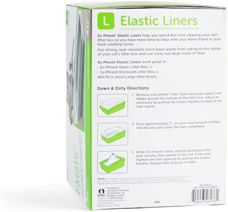 So Phresh by Petco Elastic Cat Litter Box Liners 36" L X 14" W Count of 40